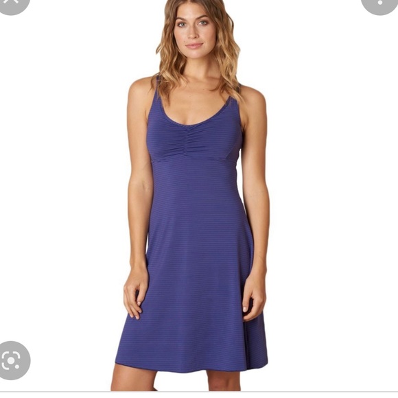 Prana Dresses & Skirts - prAna Women's Rebecca Dress S striped black blue bra insert NWT active